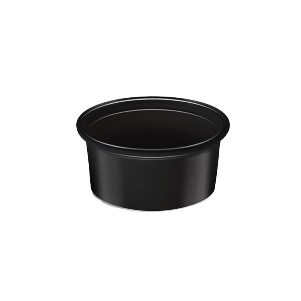 1000 Stk. Mehrweg-Dressingbecher PP schwarz Ø 70 x 35 mm 80 ml